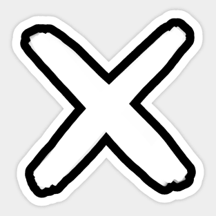 Diagonal Cross Plus Sign Monochrome Minimal Nordic X Sticker